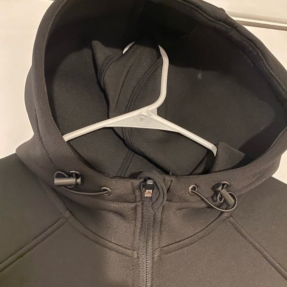 Large black long jacket hoodie basic black warm squishy pockets women’s coat - Picture 6 of 11